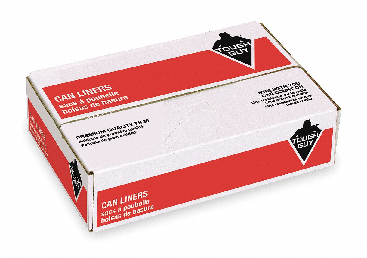 Drawstring Trash Can Liner White PK250 1DZE4 TOUGH GUY 1DZE4