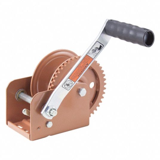 DUTTONLAINSON Hand Winch 1,100 lb 1st Layer Load Capacity, Spur, 3.7